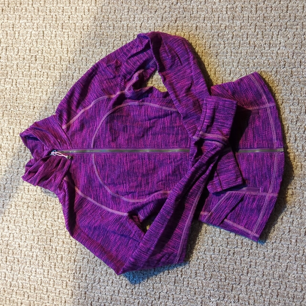 Lululemon jacket with ruched neck and peplum
